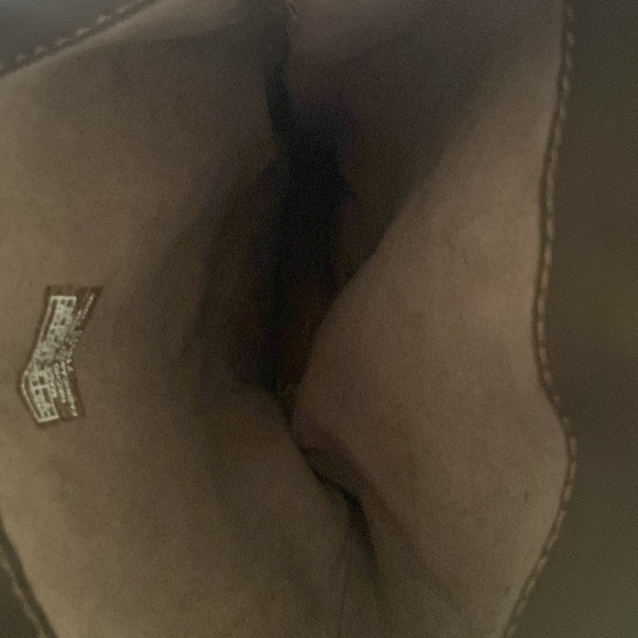 TOMS Serra Sweater Boot Slouchy Size 7 Brown Suede Chunky Knit Pink Lodgecore - Picture 12 of 15